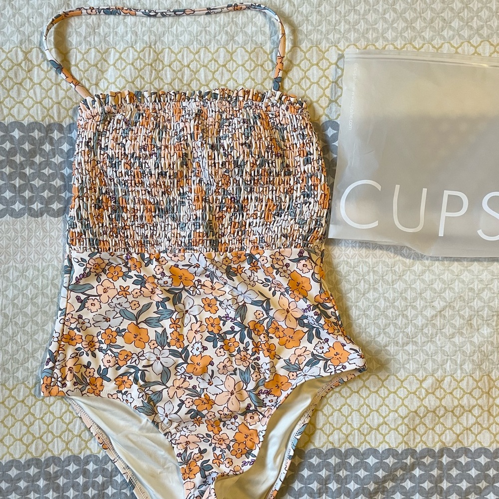 NWT Smocked Floral CUPSHE One-Piece Bathing Suit